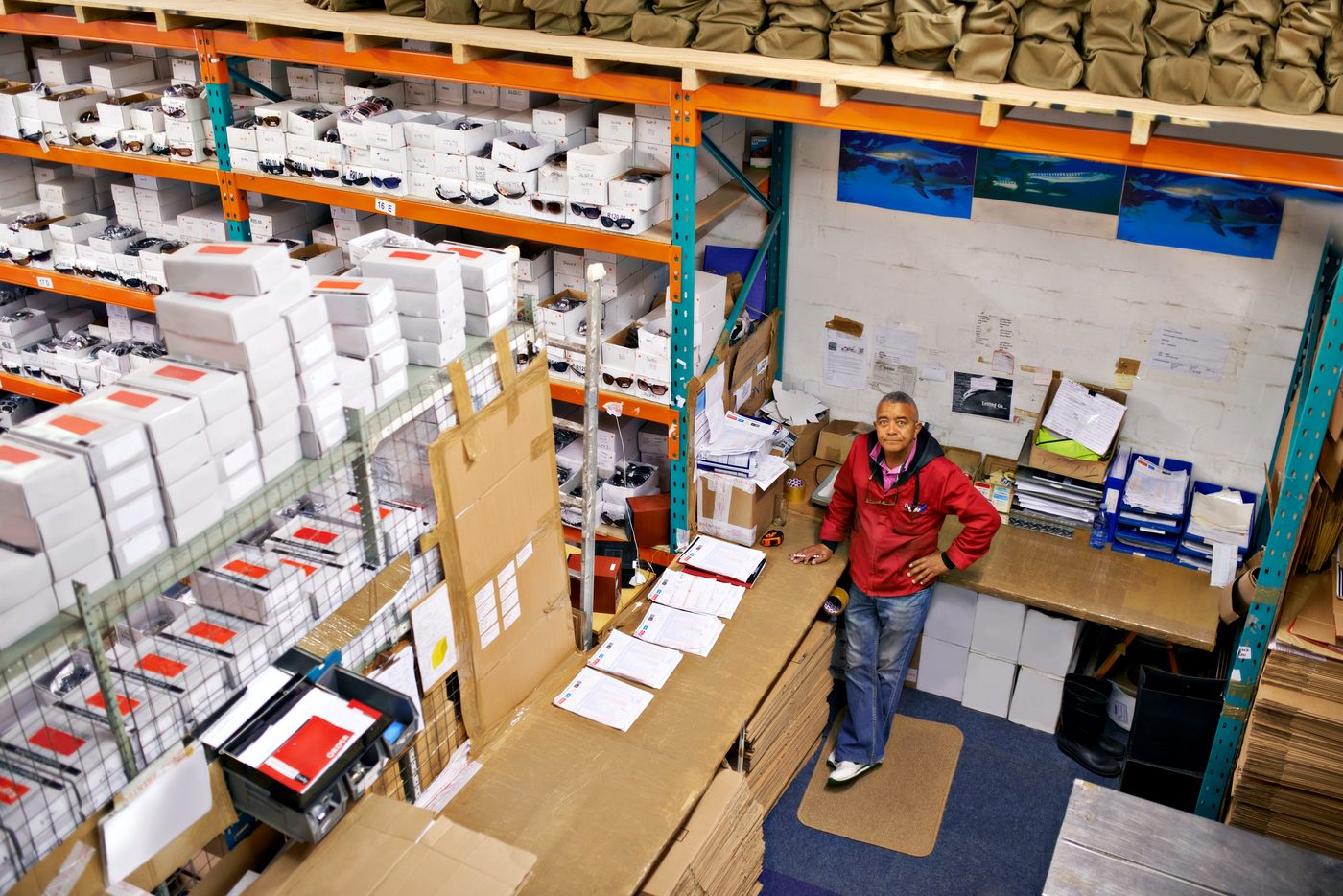 Stocked supply warehouse for office, industrial and pro supplies