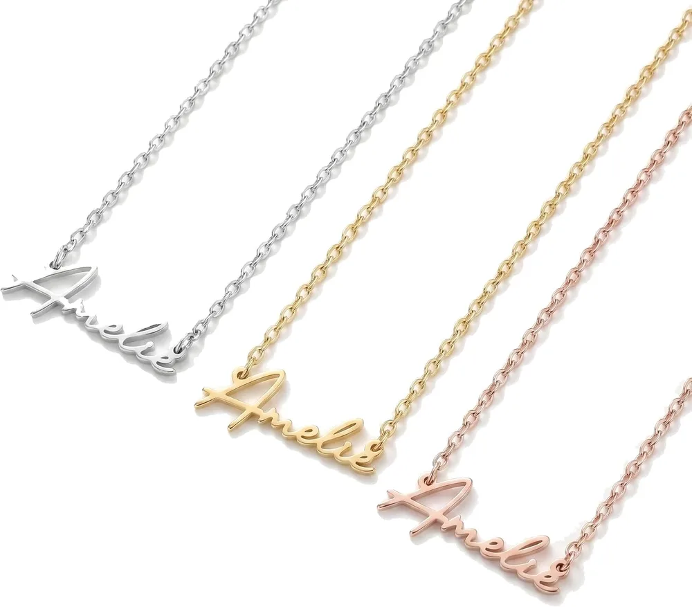 Custom Name Necklace, listing image 4: Three golds