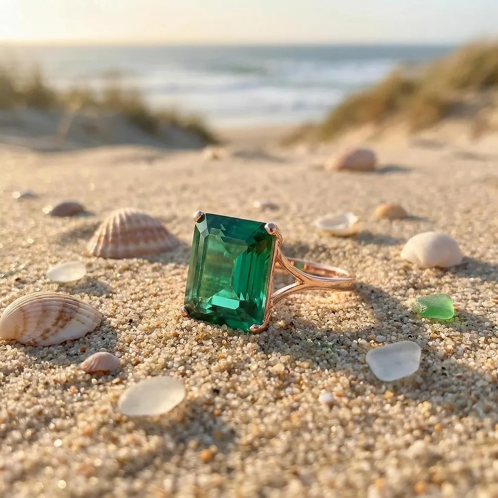 Emerald-Cut Cocktail Ring, designed by Shaazford for Galaxy Gold