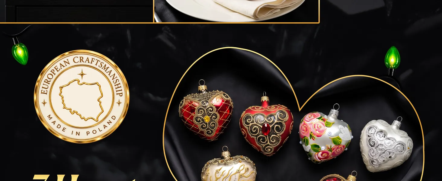 Palace Red Glass Heart Ornament Premium A+ module 6: Seven hearts, one yours