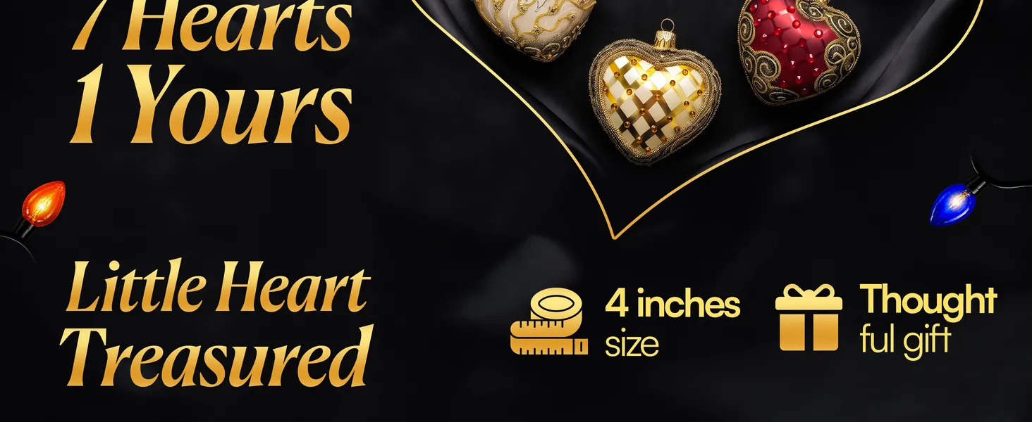 Palace Red Glass Heart Ornament Premium A+ module 7: Four inches, a thoughtful gift