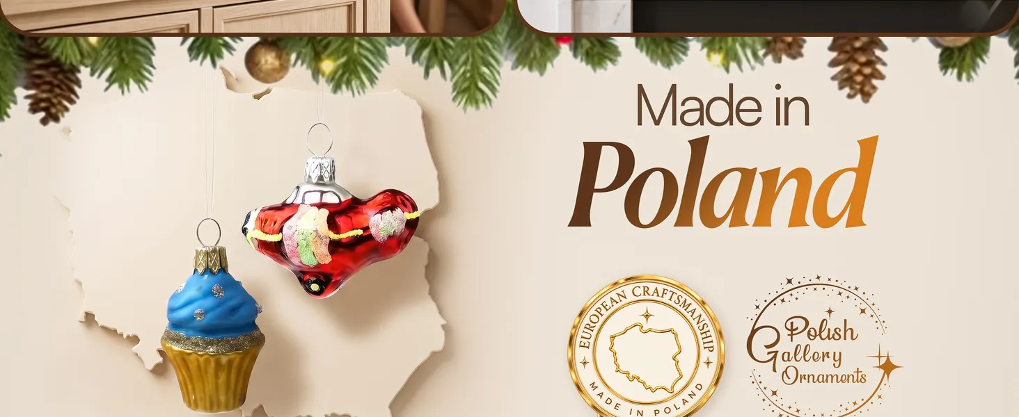 Mini Glass Tree Ornament Premium A+ module 5: Made in Poland