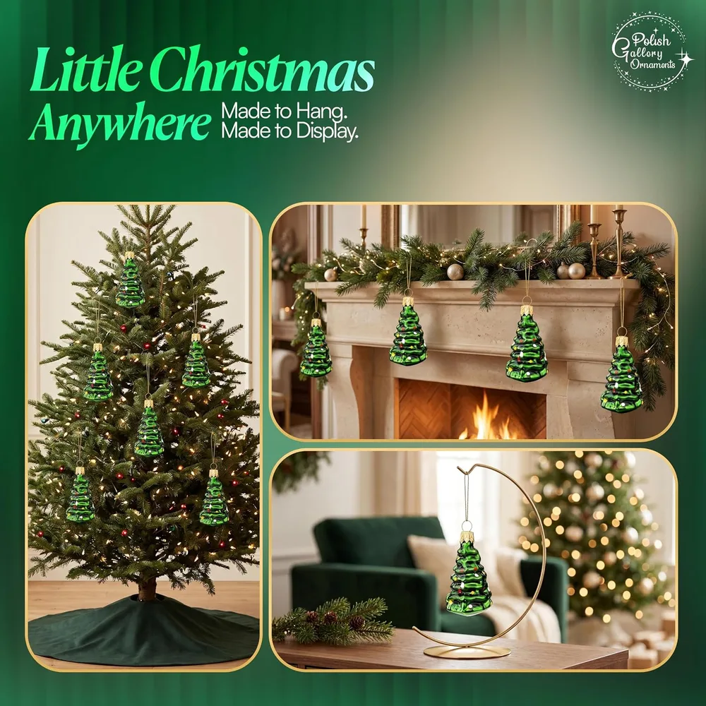 Mini Glass Tree Ornament, listing image 5: A little Christmas anywhere