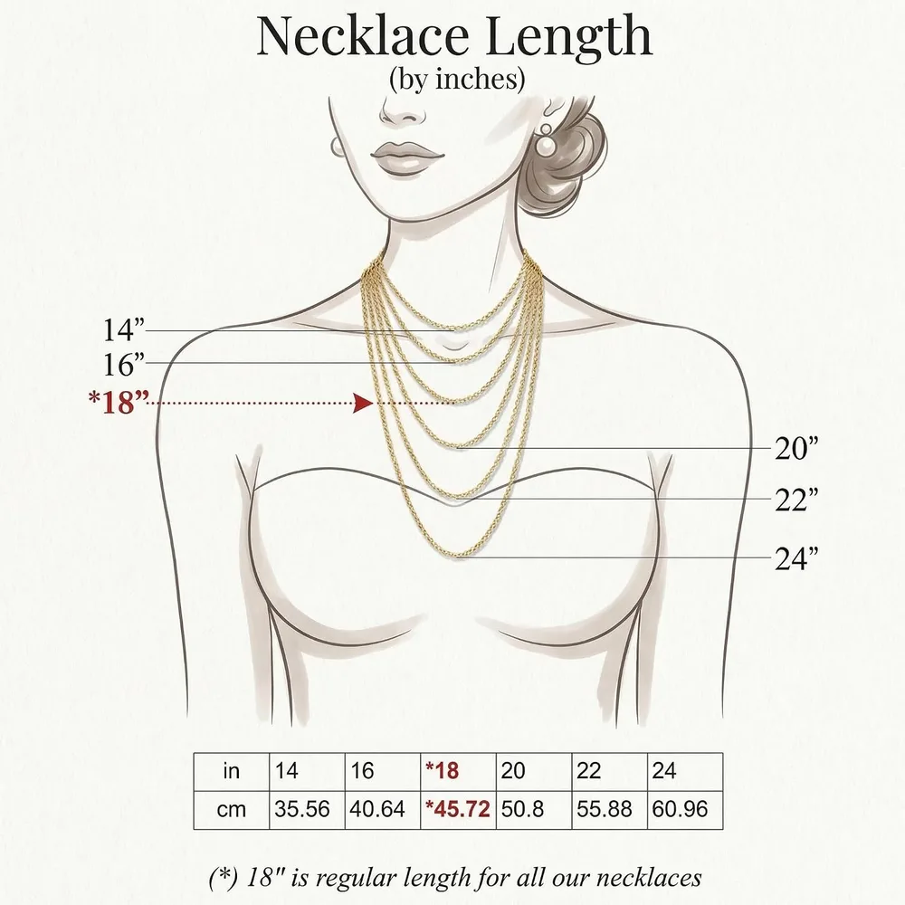 Opal Oval Pendant Necklace, listing image 5: Necklace length chart