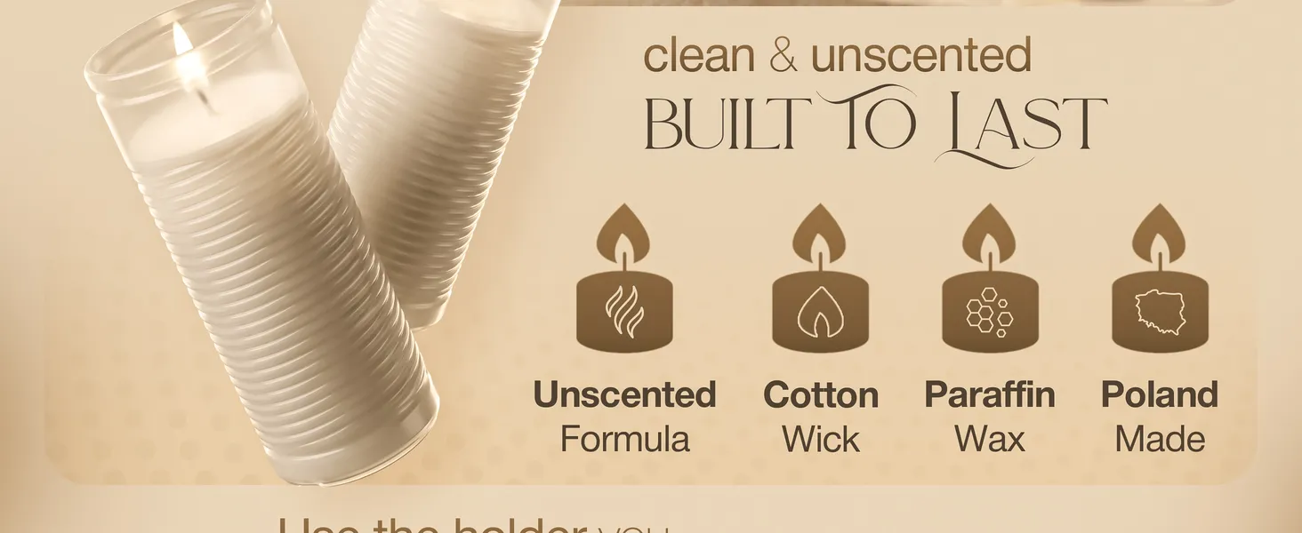 Prayer Candle Inserts, 54 Pack Premium A+ module 2: Clean and unscented, built to last
