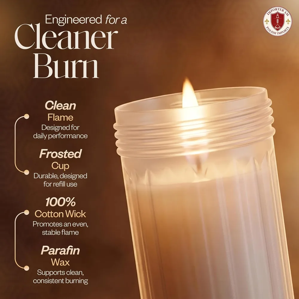 Prayer Candle Inserts, 54 Pack, listing image 4: A cleaner burn