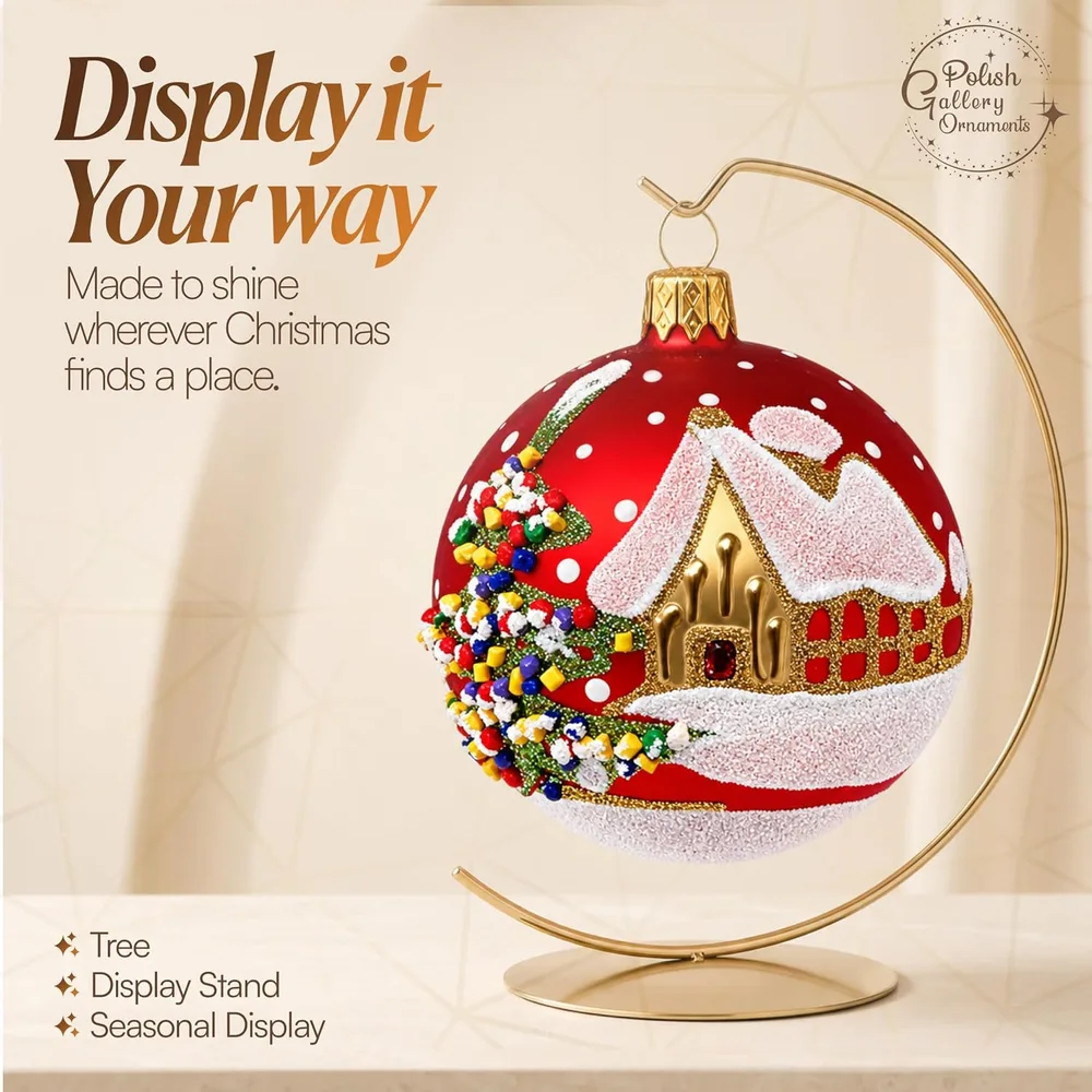 Red Glass Ball Ornament Set of 6, listing image 5: Display it your way