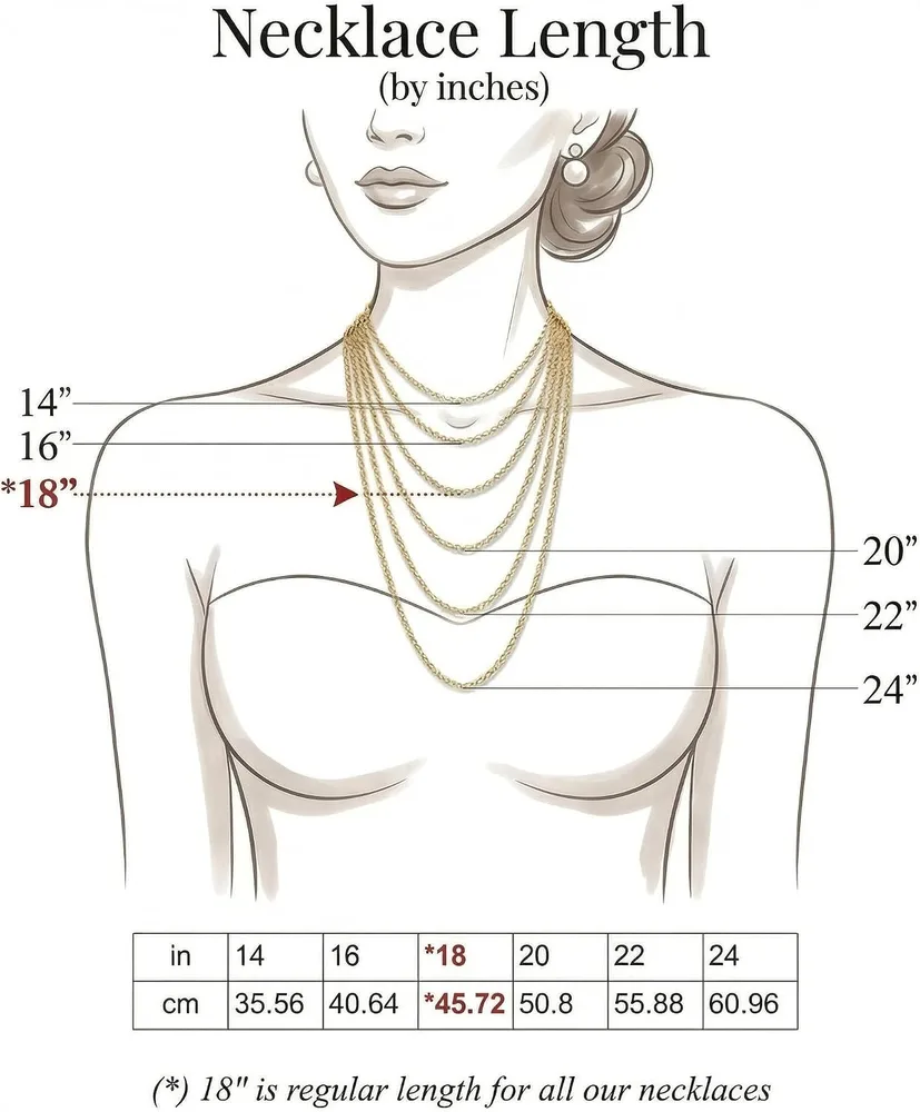 Ruby Butterfly Necklace, listing image 6: Necklace length chart
