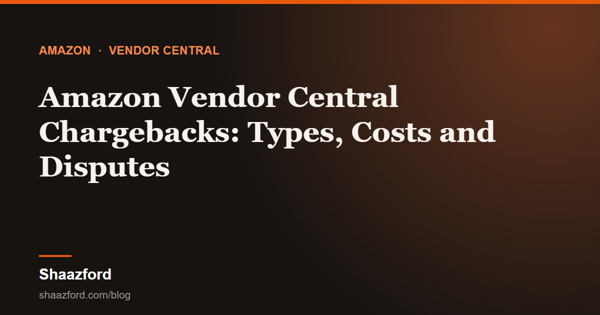 Amazon Vendor Central chargebacks